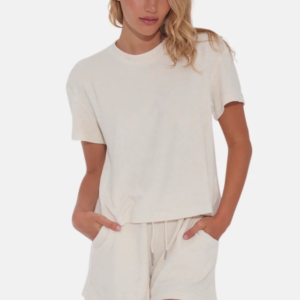 The Tile Club Ivory Terrycloth Tee